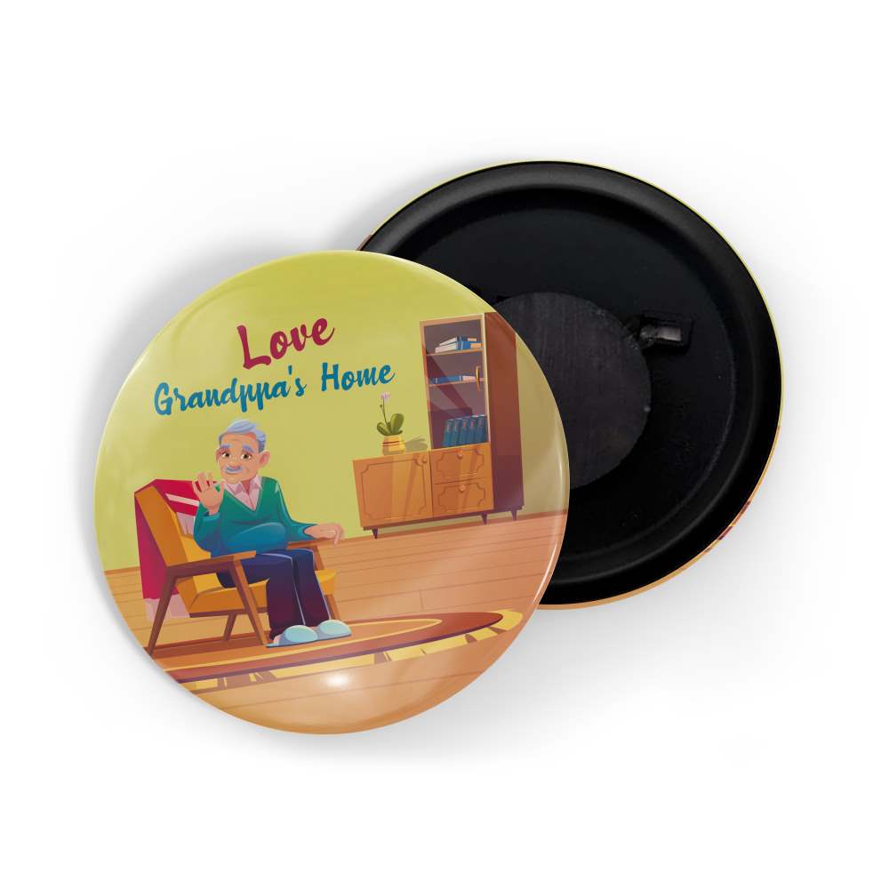dhcrafts Fridge Magnet Multicolor Love Grandpa's House Glossy Finish Design Pack of 1